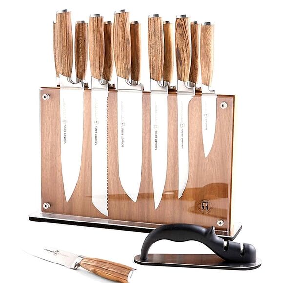 Schmidt Bros Zebra Wood 15-PC Knife Block Set - Picture 1 of 11